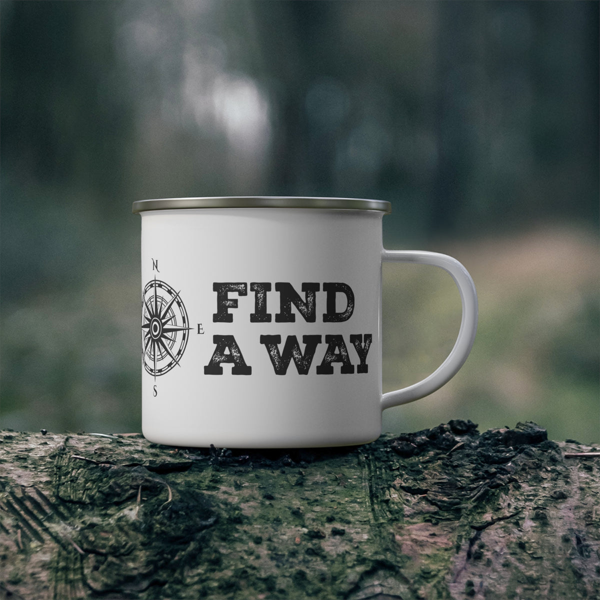 Compass Rose "Find a Way" Enamel Camp Mug