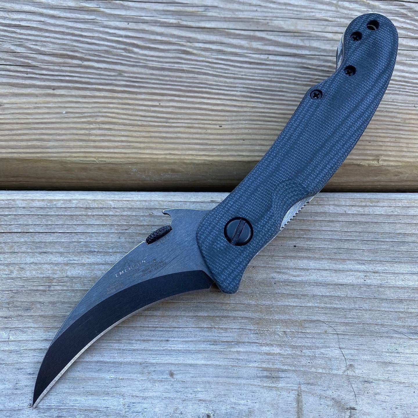 Elvia Handles - Double Black Canvas Micarta
