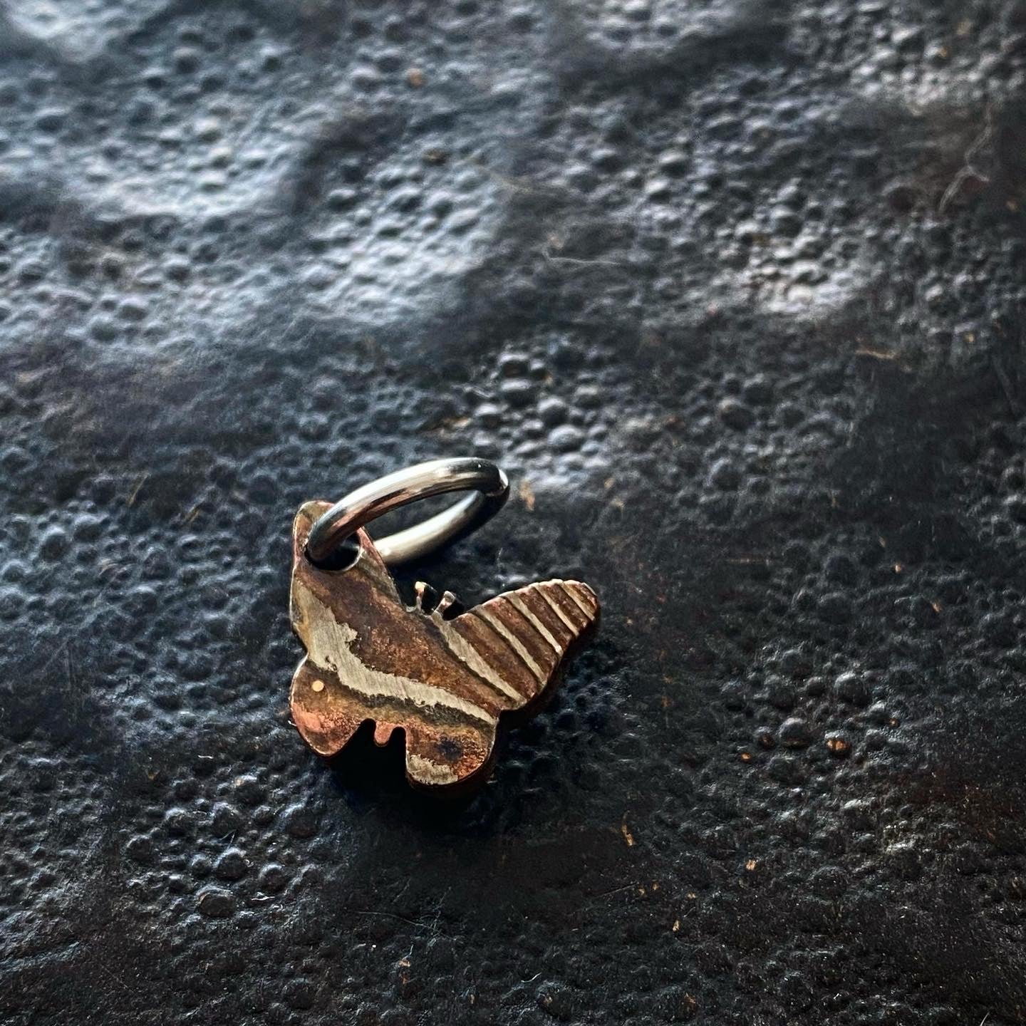 Mokume Butterfly pendant