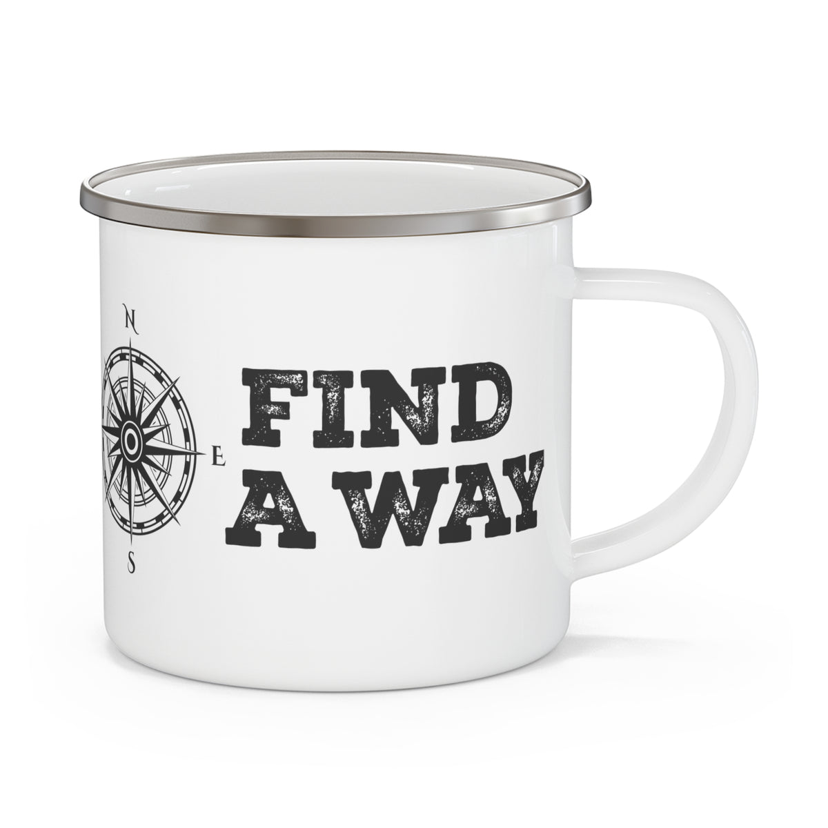 Compass Rose "Find a Way" Enamel Camp Mug
